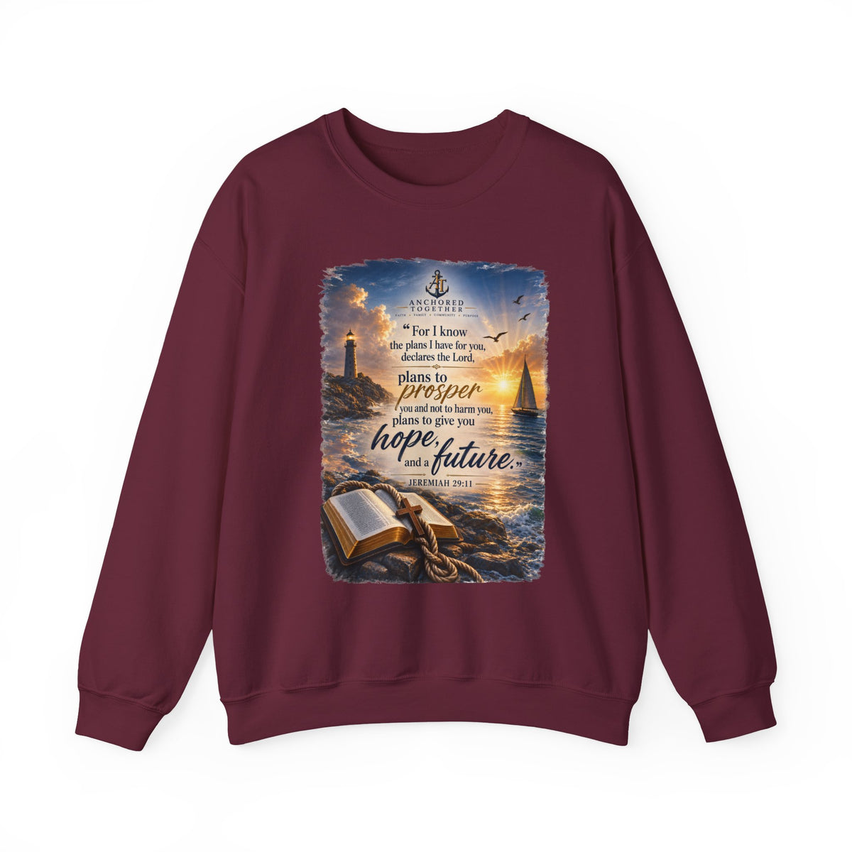 Jeremiah 29:11 Crewneck Sweatshirt — 'Plans to Prosper' Christian Faith Gift for Women