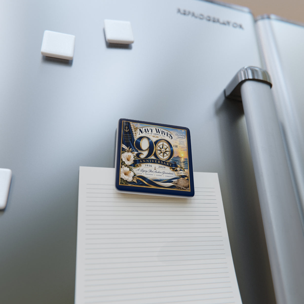 Navy Wives 90th Anniversary Porcelain Square Magnet