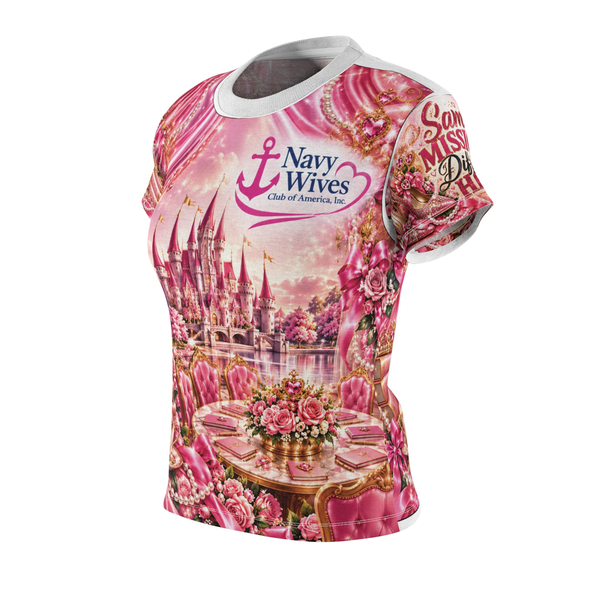 Navy Wives Pink Castle All-Over Print Women's Tee