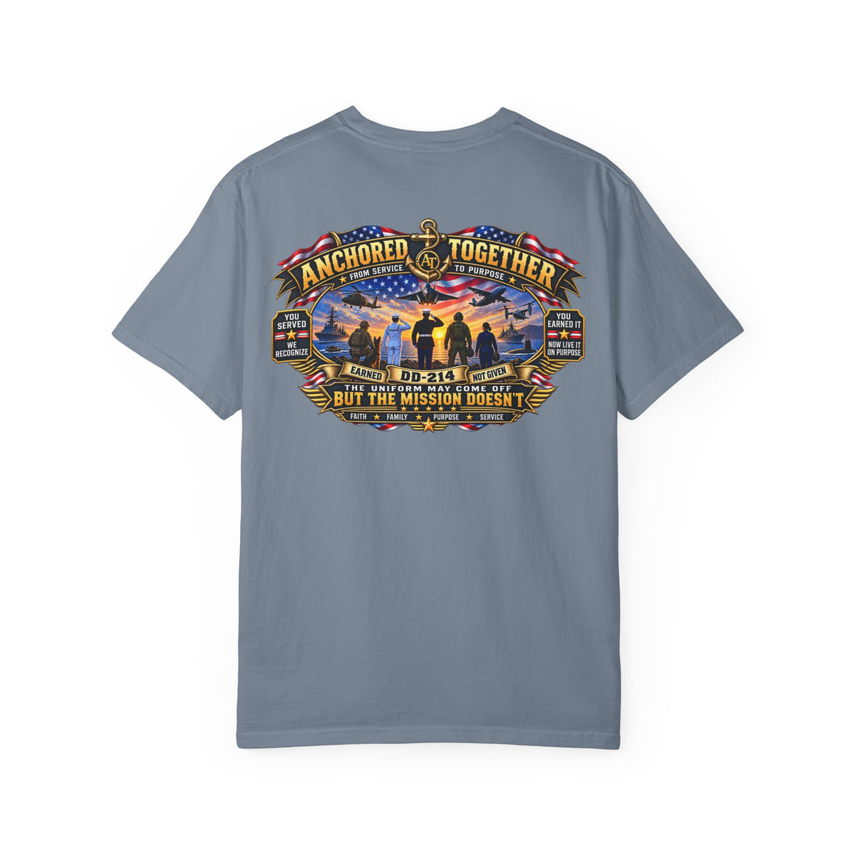 Anchored Together Military DD-214 Tribute T-Shirt — "Anchored Together" Graphic Tee