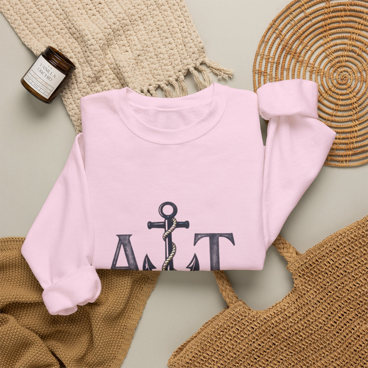 Miles Apart, Anchored Together — Marine Wife Deployment Crewneck Sweatshirt