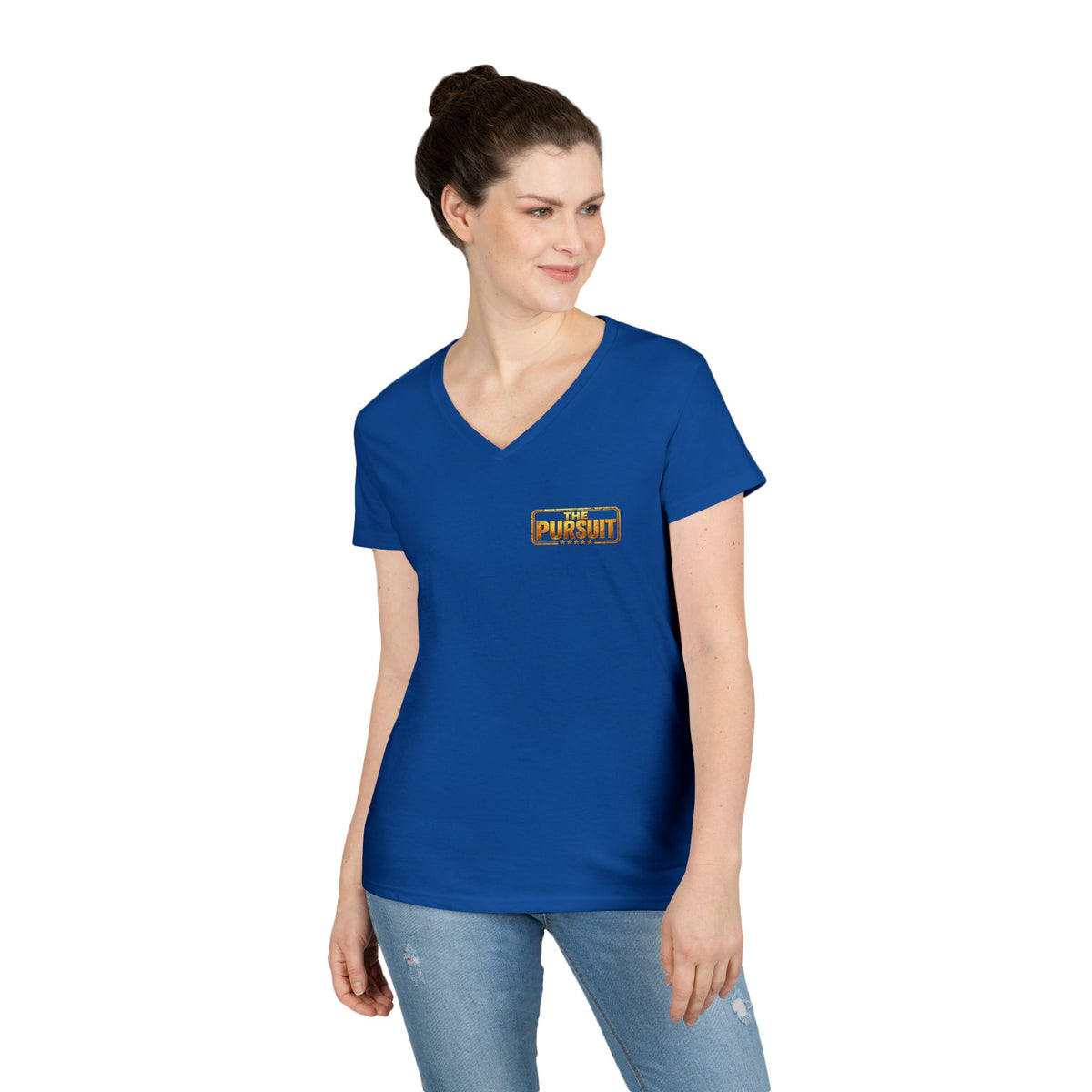The Pursuit Mission in Progress V-Neck Tee — Travel Packing Graphic