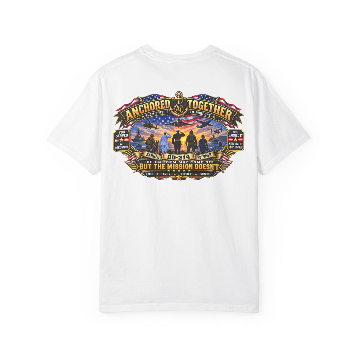 Anchored Together Military DD-214 Tribute T-Shirt — "Anchored Together" Graphic Tee