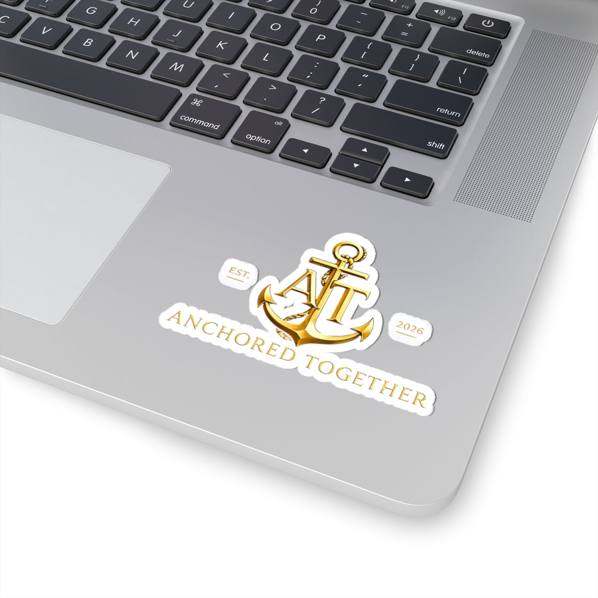 Anchored Together Gold Anchor Kiss-Cut Sticker