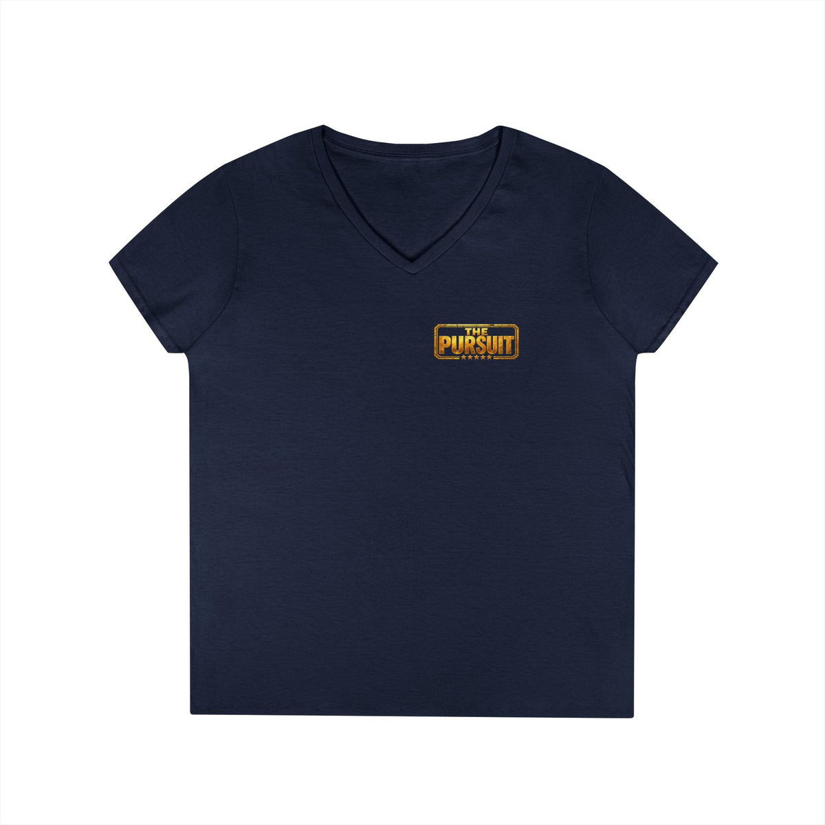 The Pursuit Mission in Progress V-Neck Tee — Travel Packing Graphic