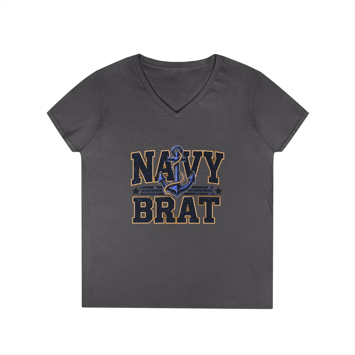 Navy Brat V-Neck Tee — Women's Military Family Shirt