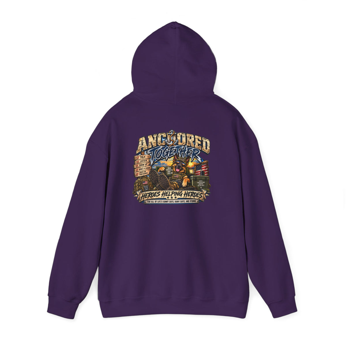 Anchored Together Hoodie — Heros Helping Heros