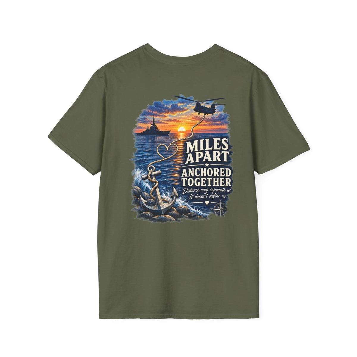 Miles Apart, Anchored Together — Military Deployment Shirt