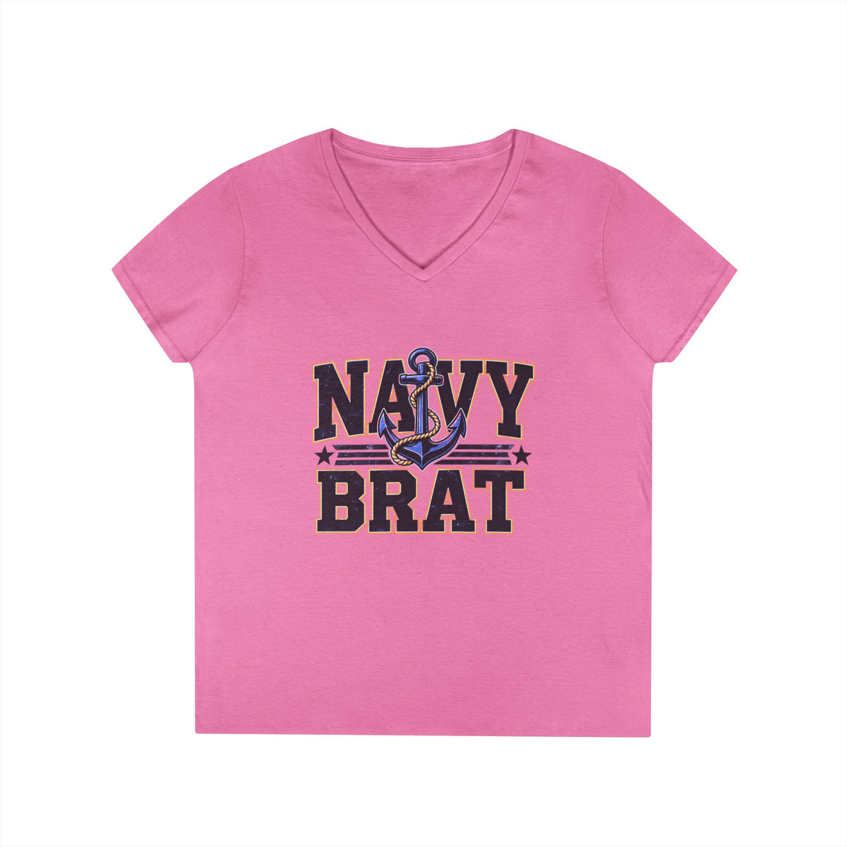 Navy Brat V-Neck Tee — Women's Military Family Shirt