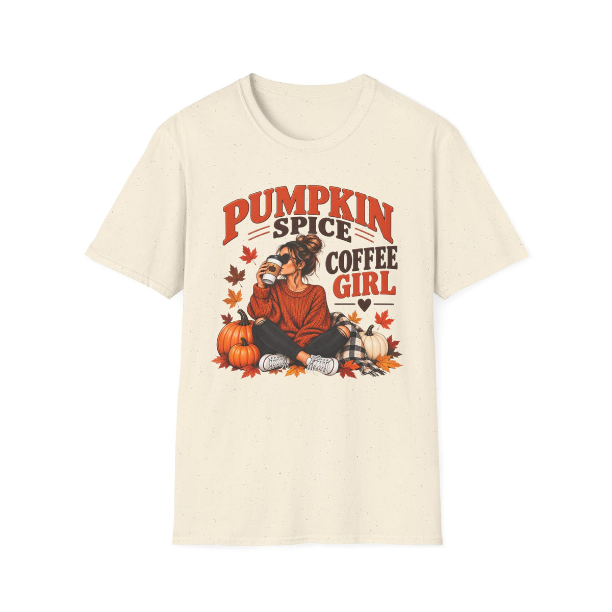Pumpkin Spice Coffee Girl T‑Shirt — Autumn Cozy Fall Graphic Tee