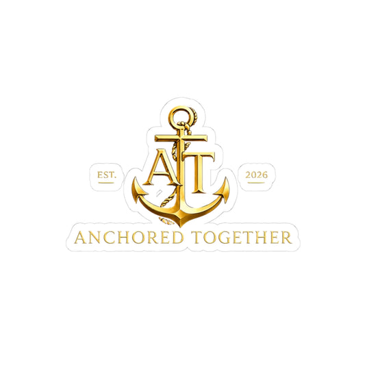 Anchored Together Gold Anchor Kiss-Cut Sticker