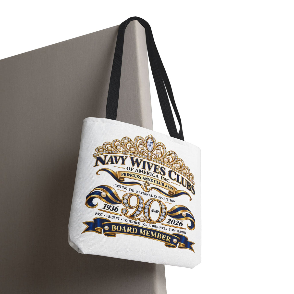 Navy Wives Club Tote Bag — 'Different Journeys, Same Navy Family' AOP Tote