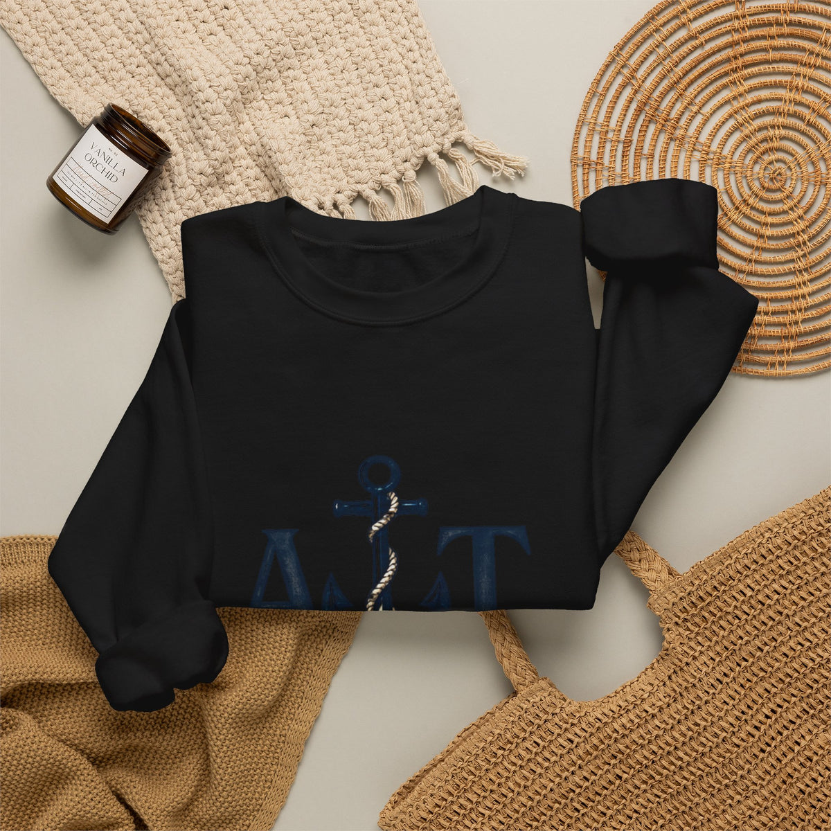 Miles Apart, Anchored Together — Marine Wife Deployment Crewneck Sweatshirt