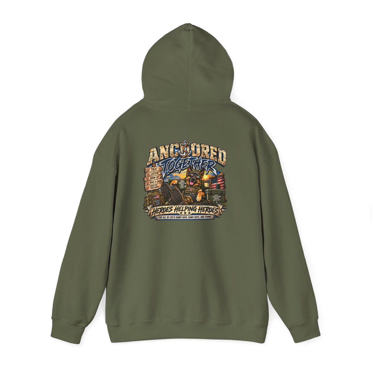 Anchored Together Hoodie — Heros Helping Heros