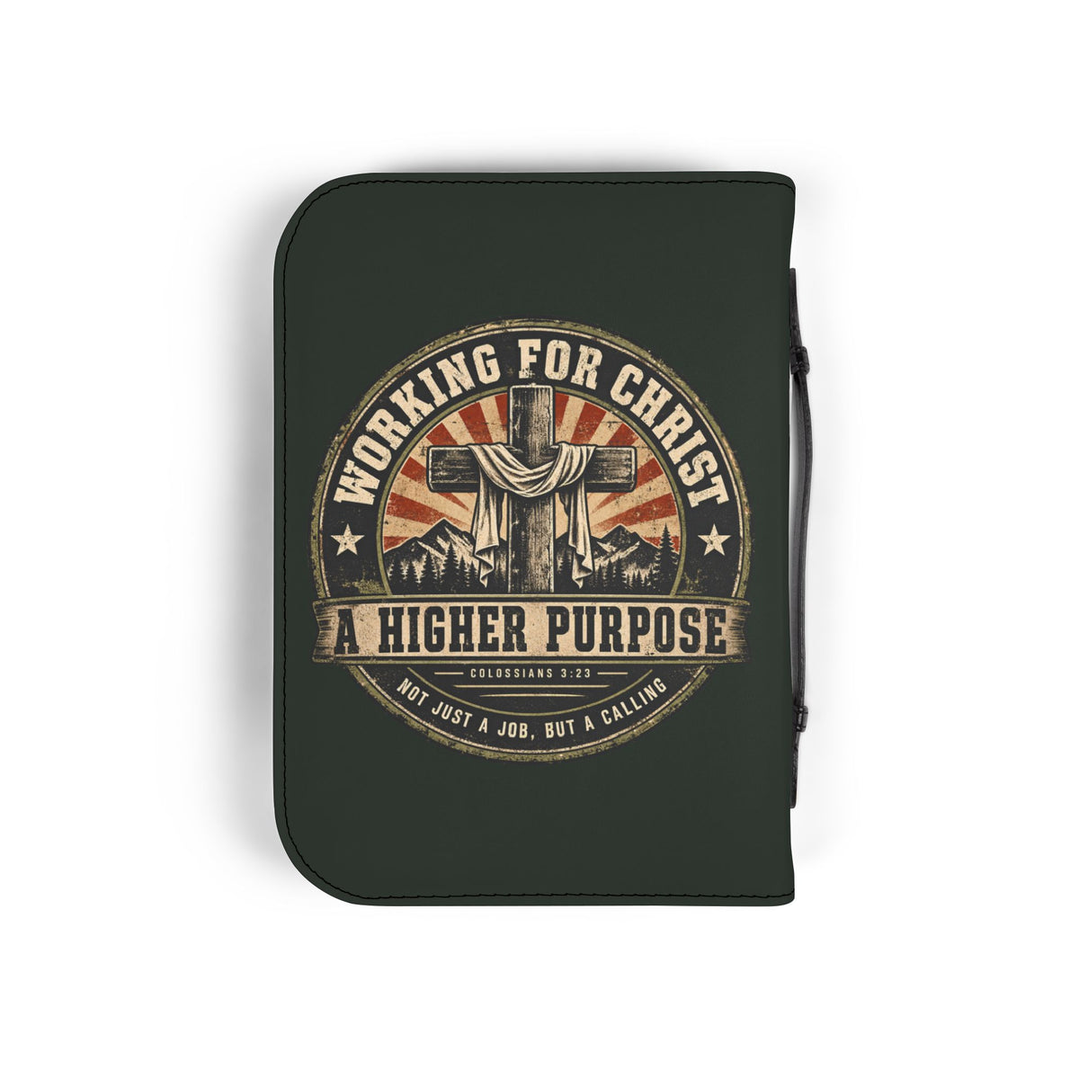 Bible Cover — "You Never Fought Alone / God My Battle Buddy" Christian Zip Bible Case