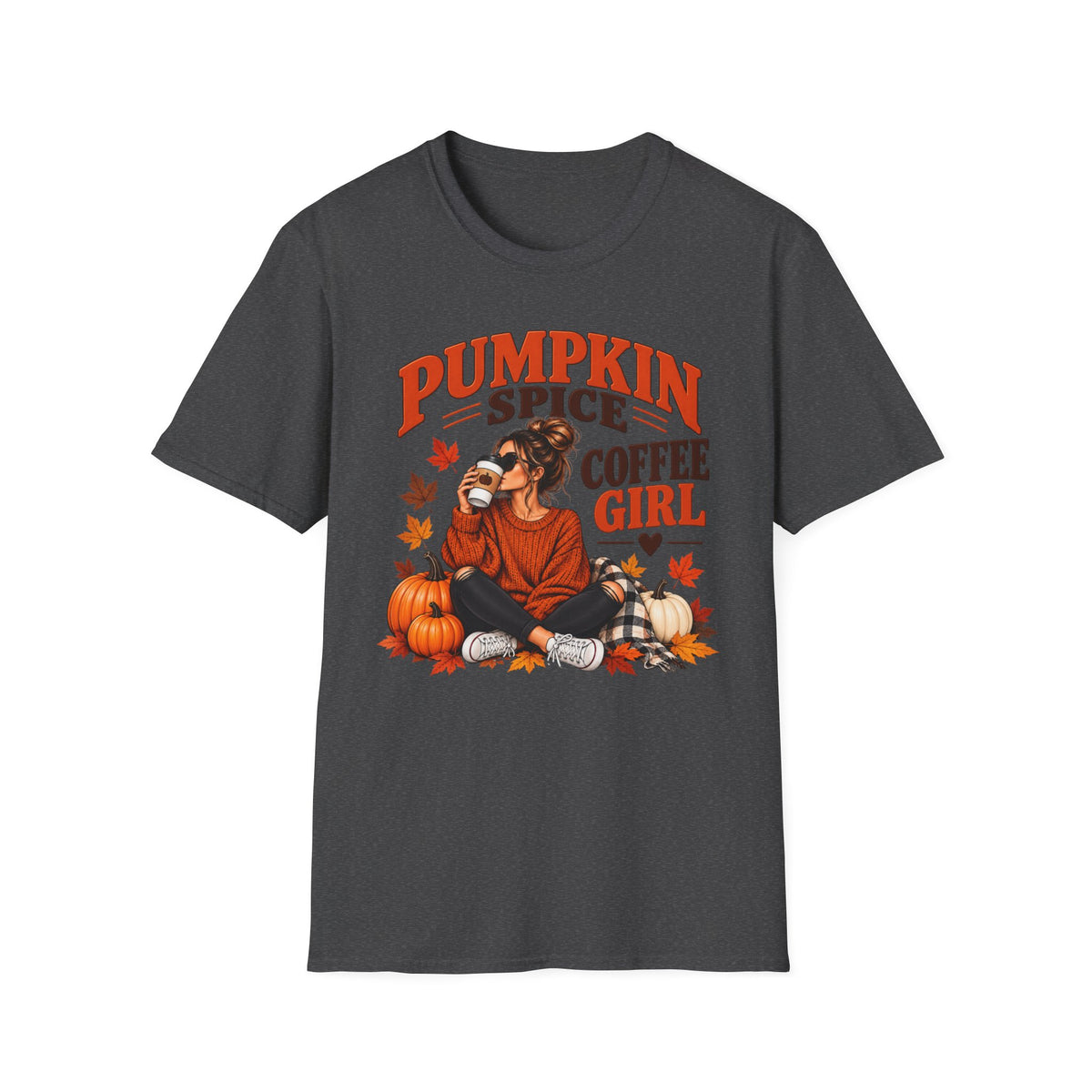Pumpkin Spice Coffee Girl T‑Shirt — Autumn Cozy Fall Graphic Tee