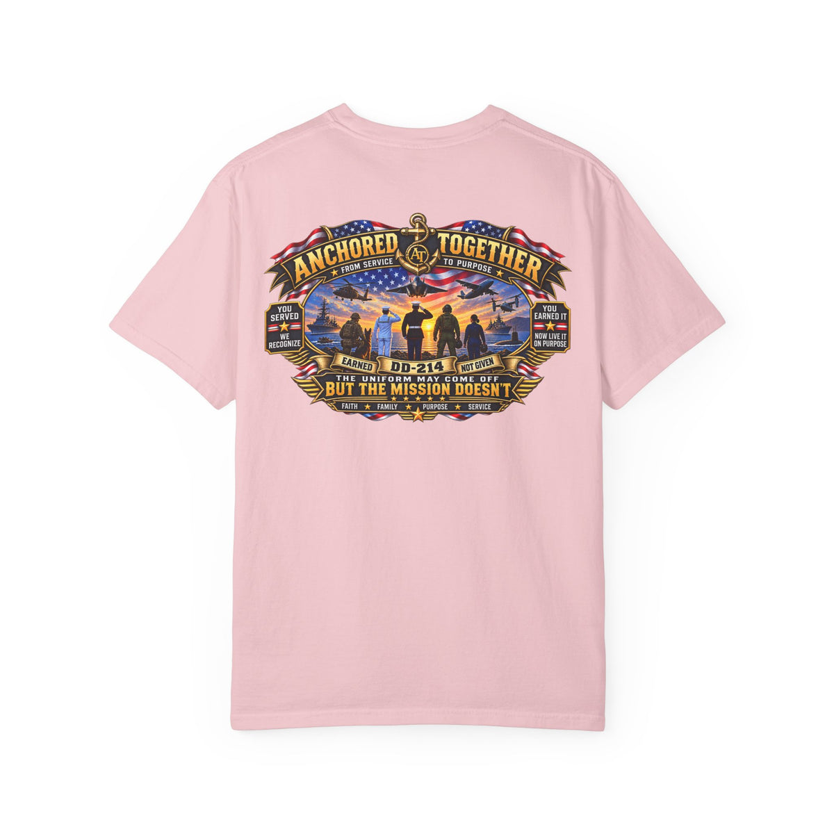 Anchored Together Military DD-214 Tribute T-Shirt — "Anchored Together" Graphic Tee