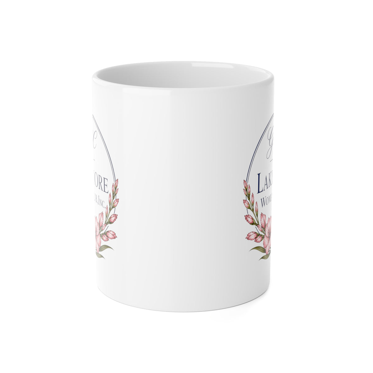GFWC Mug - The Lake Shore Woman's Club Floral Logo Ceramic Mug (11oz)