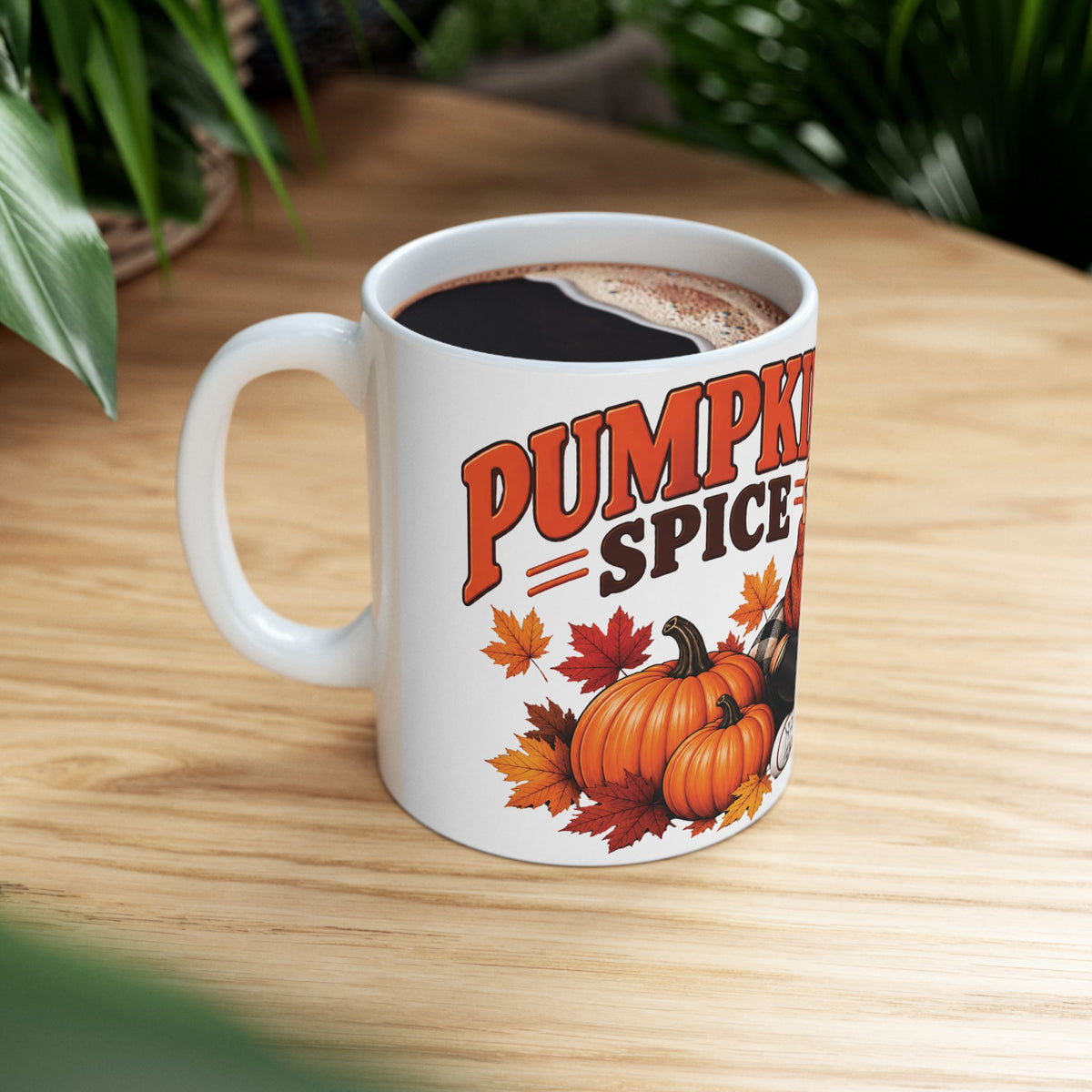 Pumpkin Spice Coffee Mug — Cozy Fall Woman Drinking Coffee (11oz & 15oz)