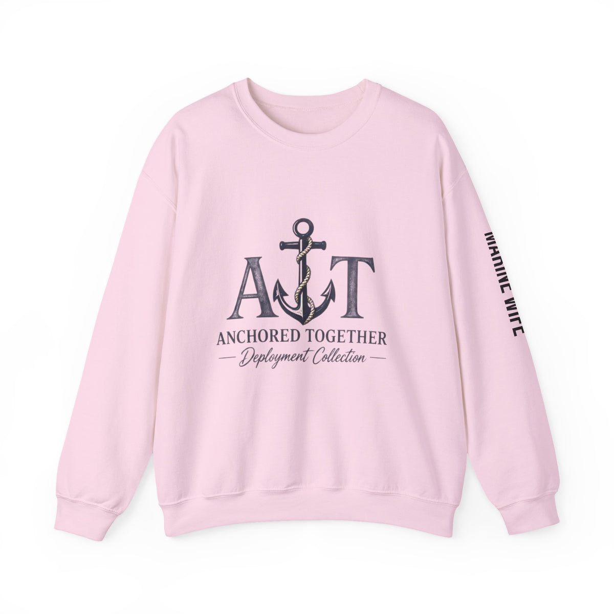 Miles Apart, Anchored Together — Marine Wife Deployment Crewneck Sweatshirt