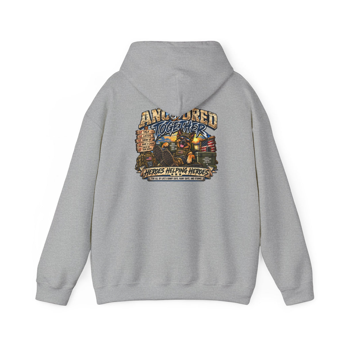 Anchored Together Hoodie — Heros Helping Heros