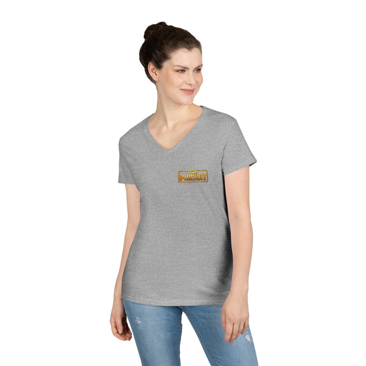 The Pursuit Mission in Progress V-Neck Tee — Travel Packing Graphic