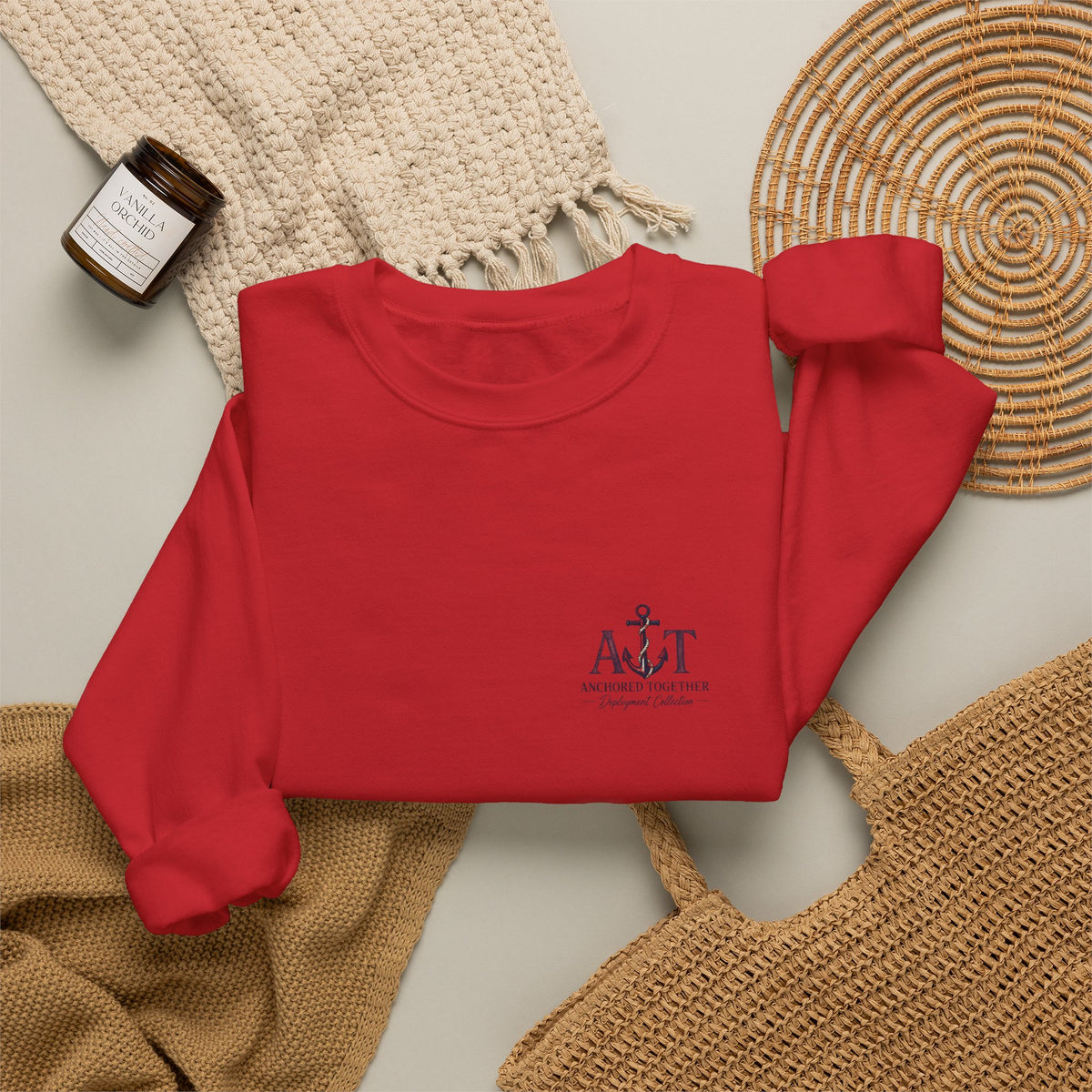 Miles Apart, Anchored Together — Military Family Crewneck Sweatshirt