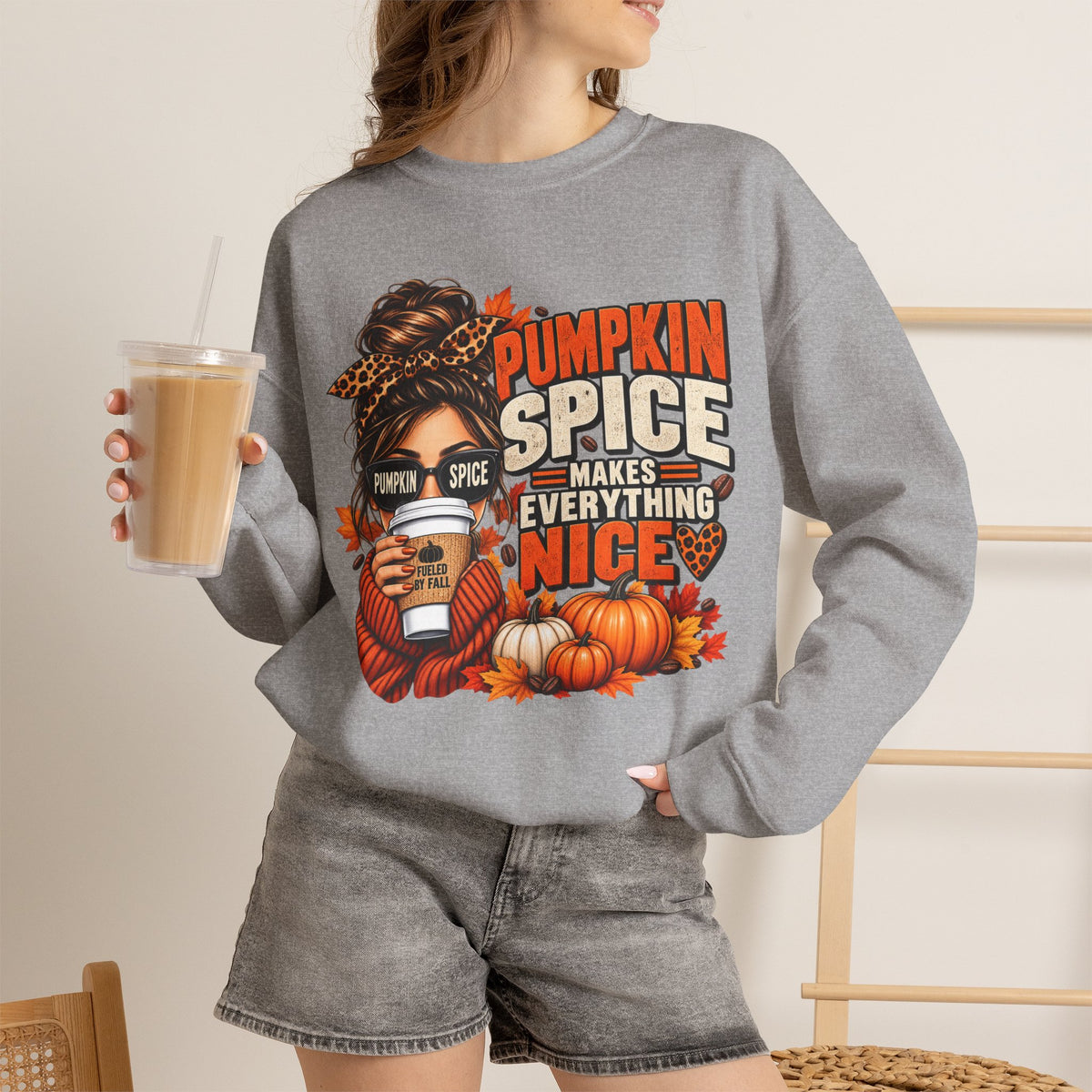 Pumpkin Spice Makes Everything Nice – Cozy Fall Sweatshirt