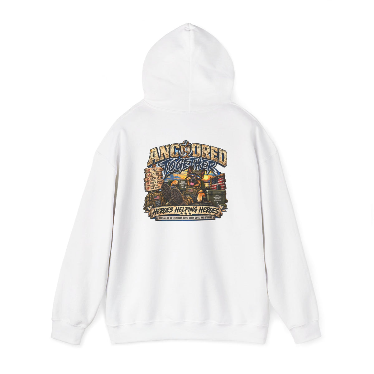 Anchored Together Hoodie — Heros Helping Heros