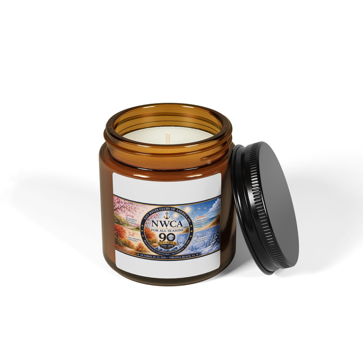 NWCA 90th Anniversary Scented Soy Candle — Amber Jar (Multiple Sizes)