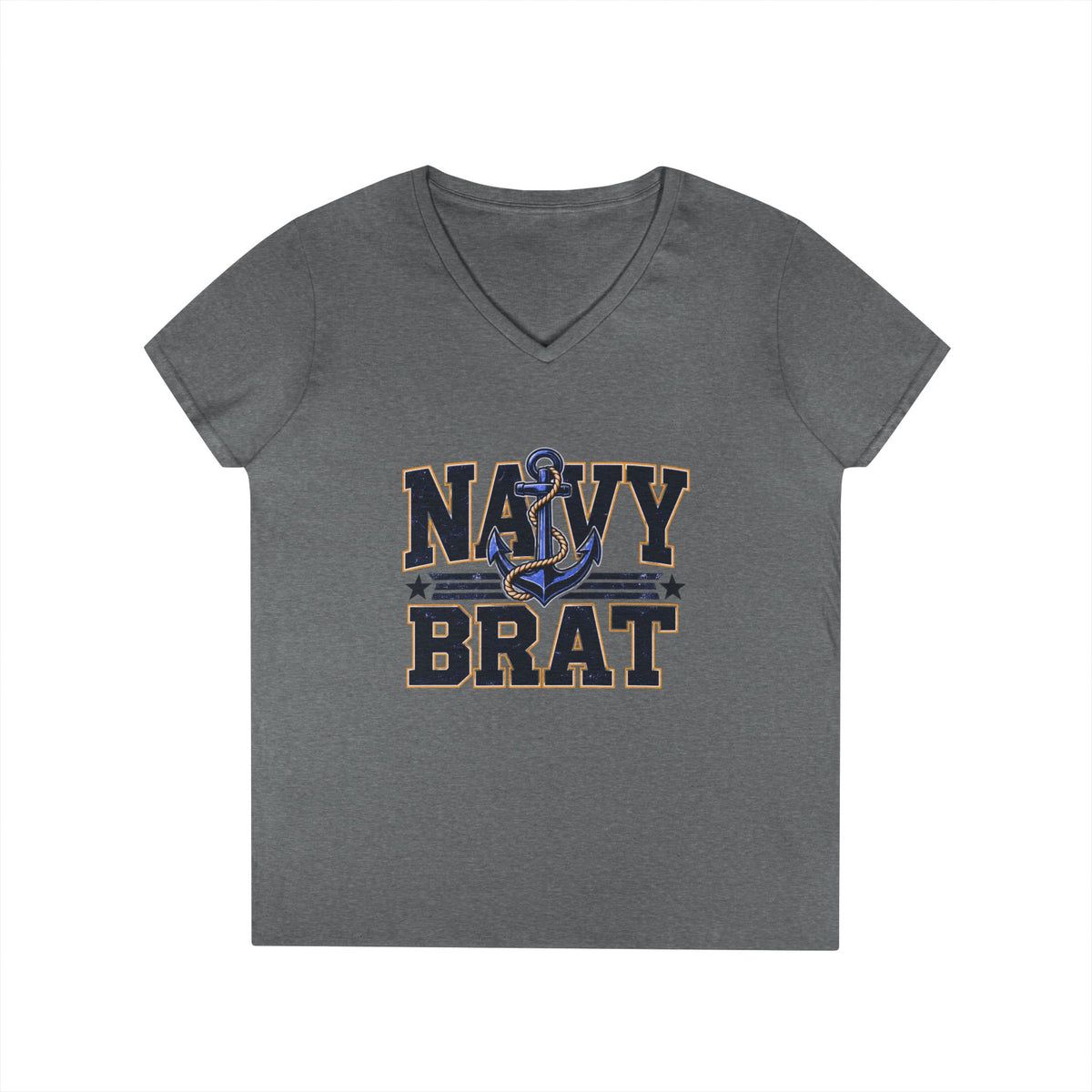 Navy Brat V-Neck Tee — Women's Military Family Shirt