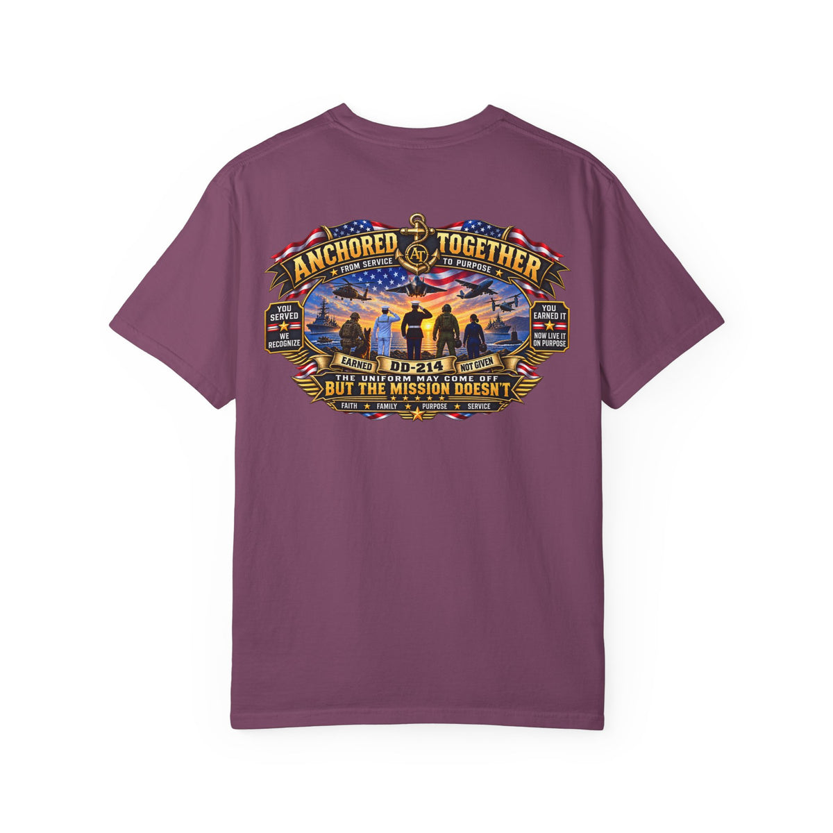 Anchored Together Military DD-214 Tribute T-Shirt — "Anchored Together" Graphic Tee