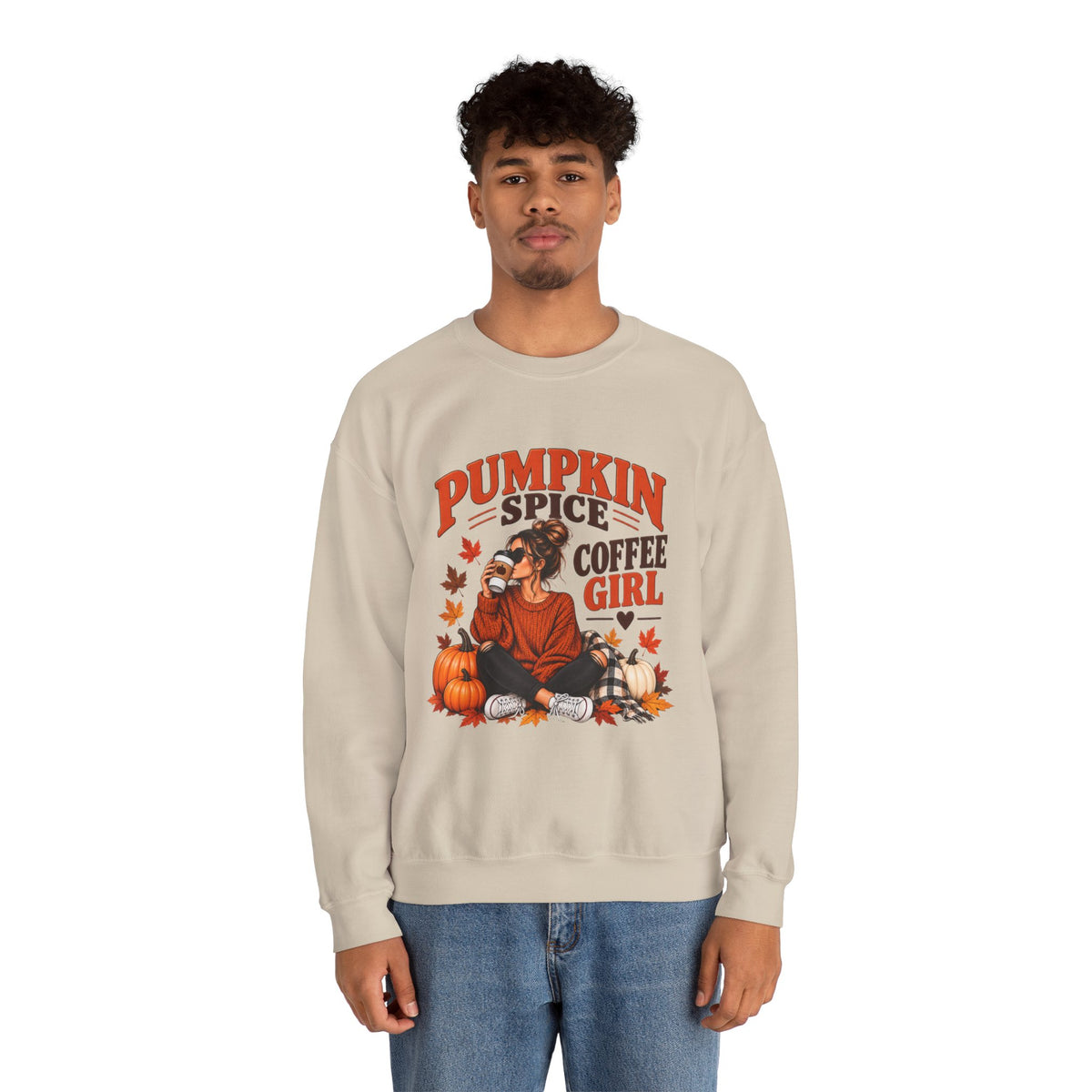 Pumpkin Spice Coffee Girl Sweatshirt — Cozy Fall Pullover for Coffee Lovers