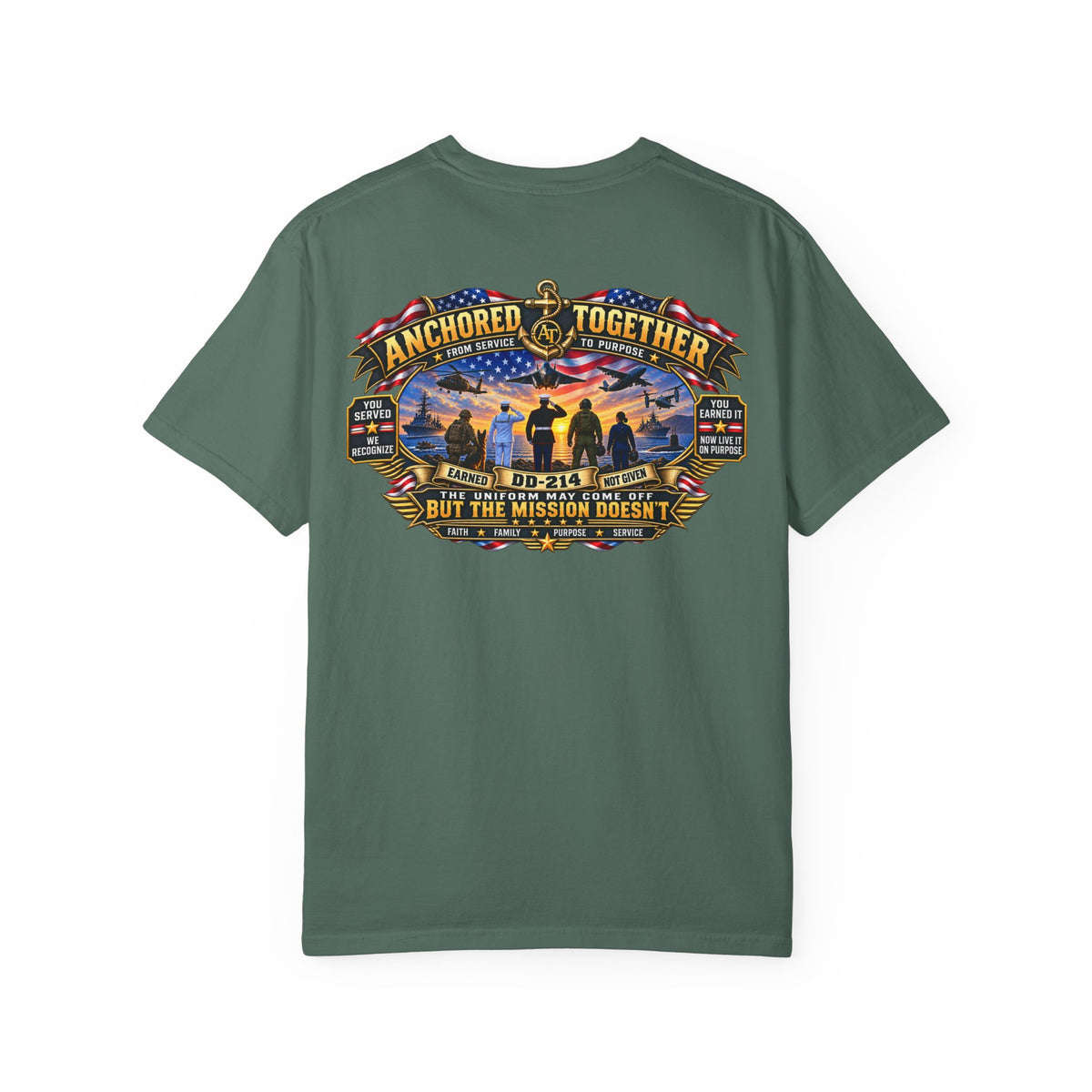Anchored Together Military DD-214 Tribute T-Shirt — "Anchored Together" Graphic Tee