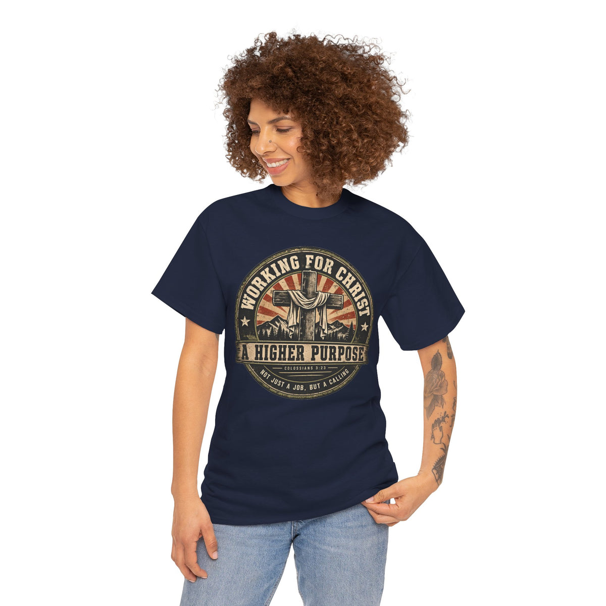 Chaplain T‑Shirt — "Working for Christ: A Higher Purpose" Christian Tee