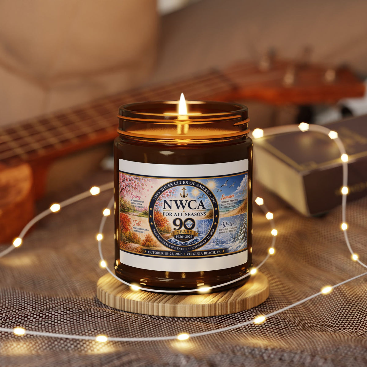 NWCA 90th Anniversary Scented Soy Candle — Amber Jar (Multiple Sizes)