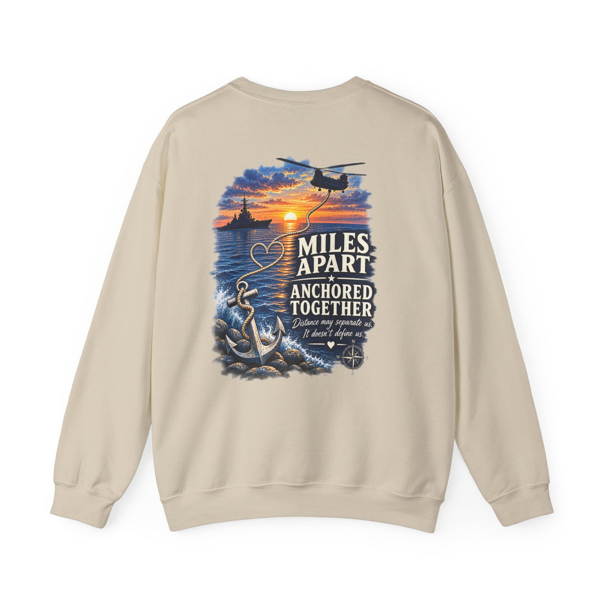 Miles Apart, Anchored Together — Military Family Crewneck Sweatshirt