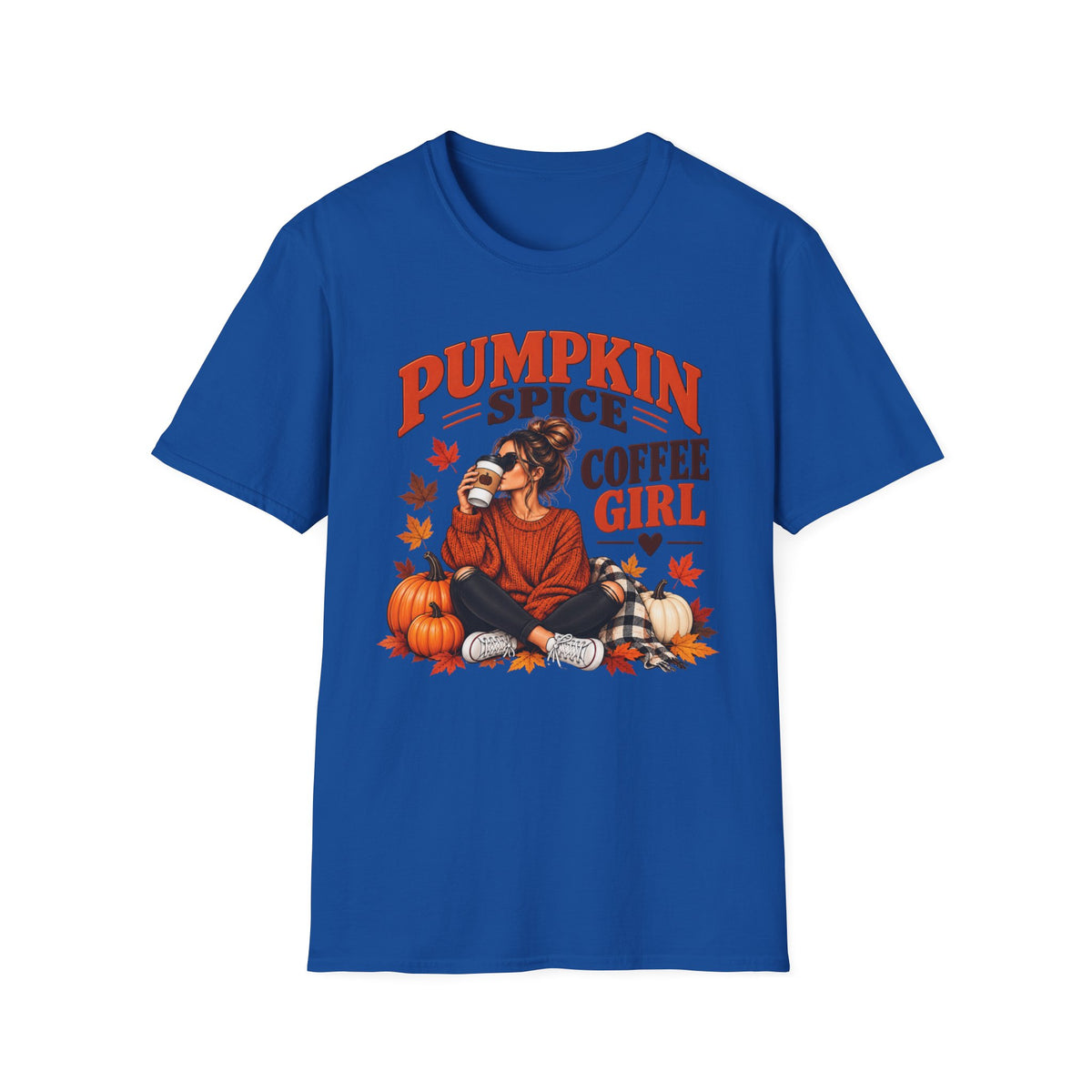 Pumpkin Spice Coffee Girl T‑Shirt — Autumn Cozy Fall Graphic Tee