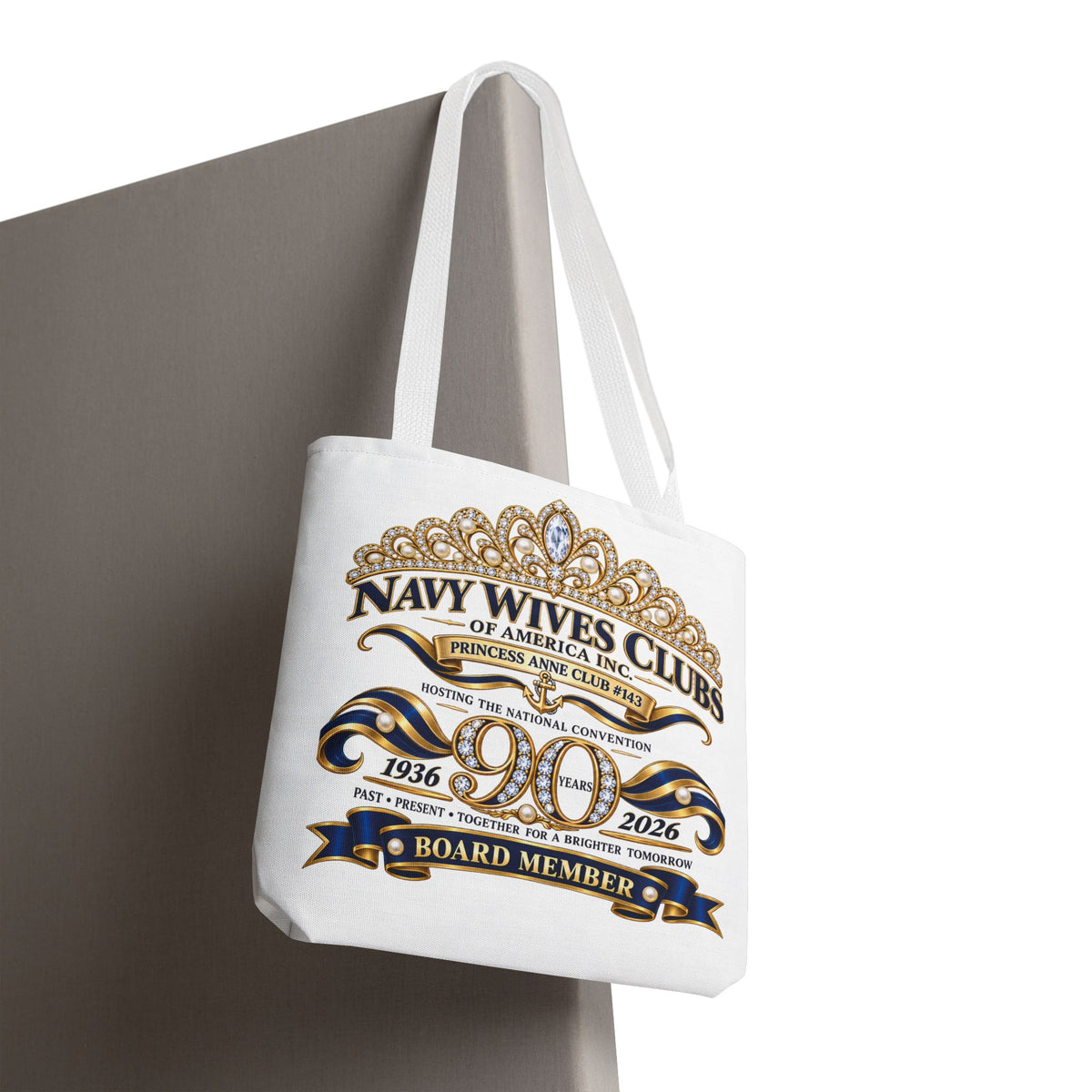 Navy Wives Club Tote Bag — 'Different Journeys, Same Navy Family' AOP Tote