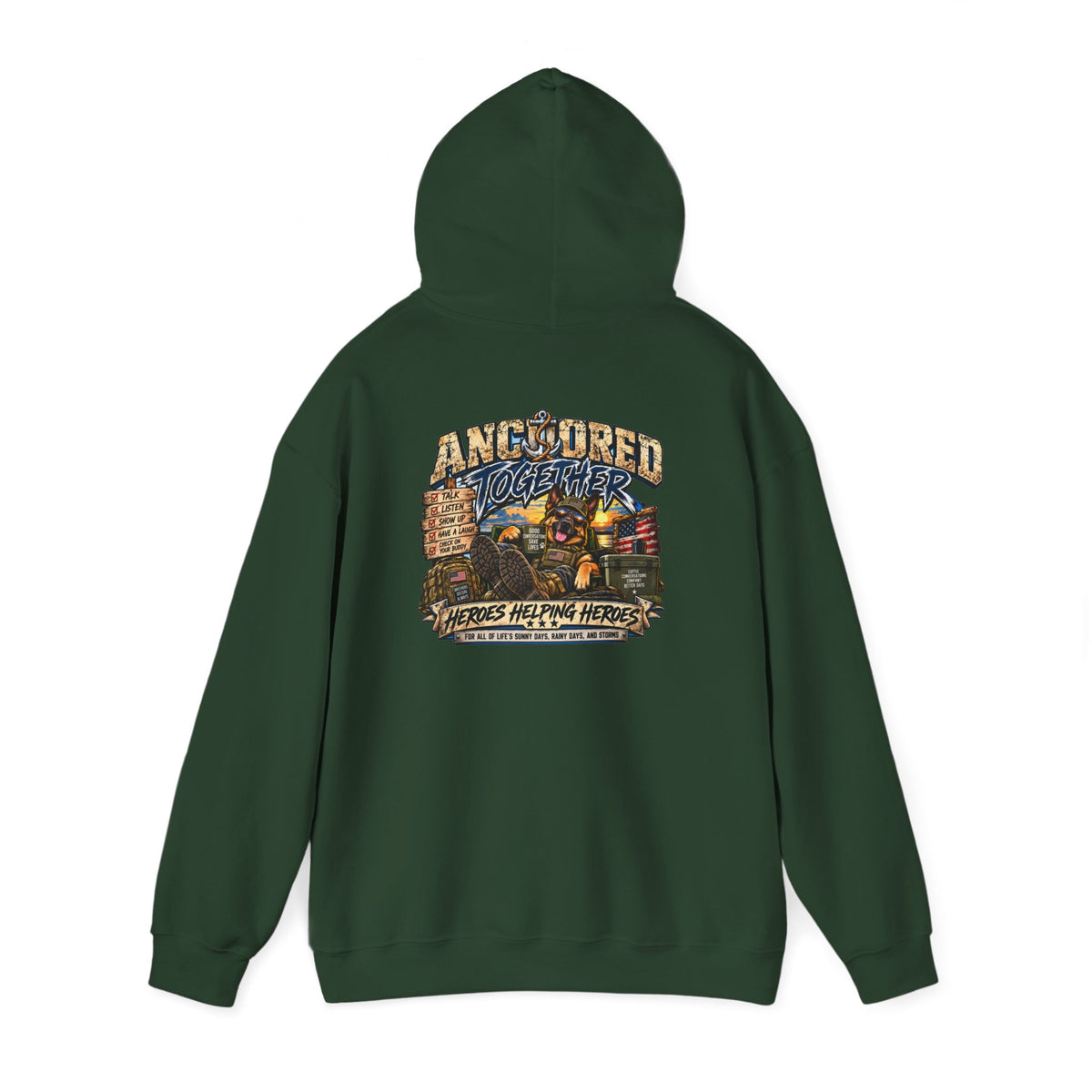 Anchored Together Hoodie — Heros Helping Heros