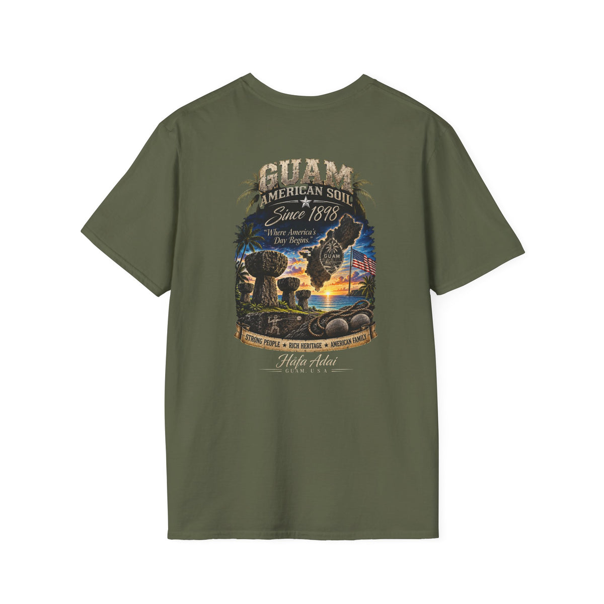 Guam American Soil Since 1898 Graphic T-Shirt - Håfa Adai Pride