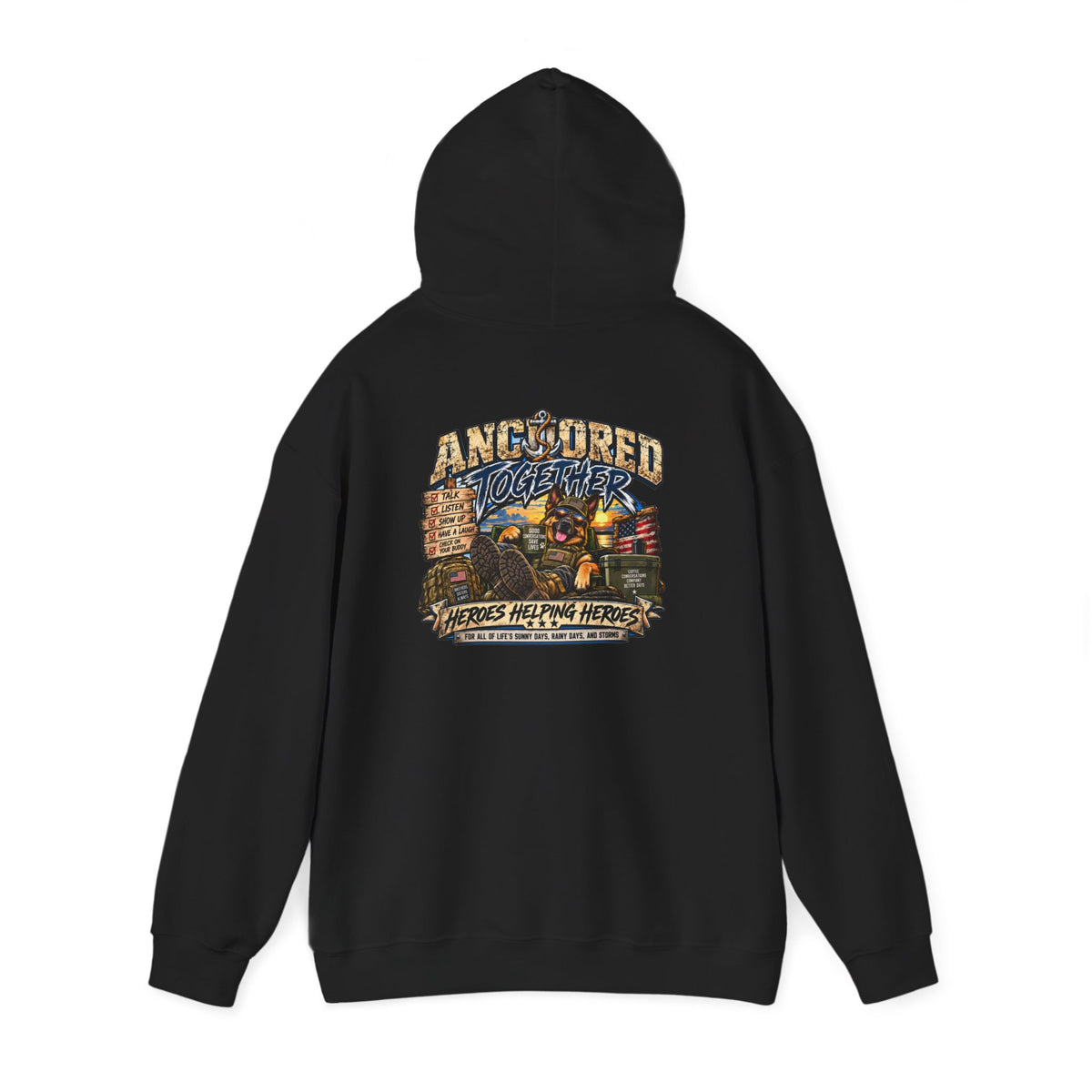 Anchored Together Hoodie — Heros Helping Heros