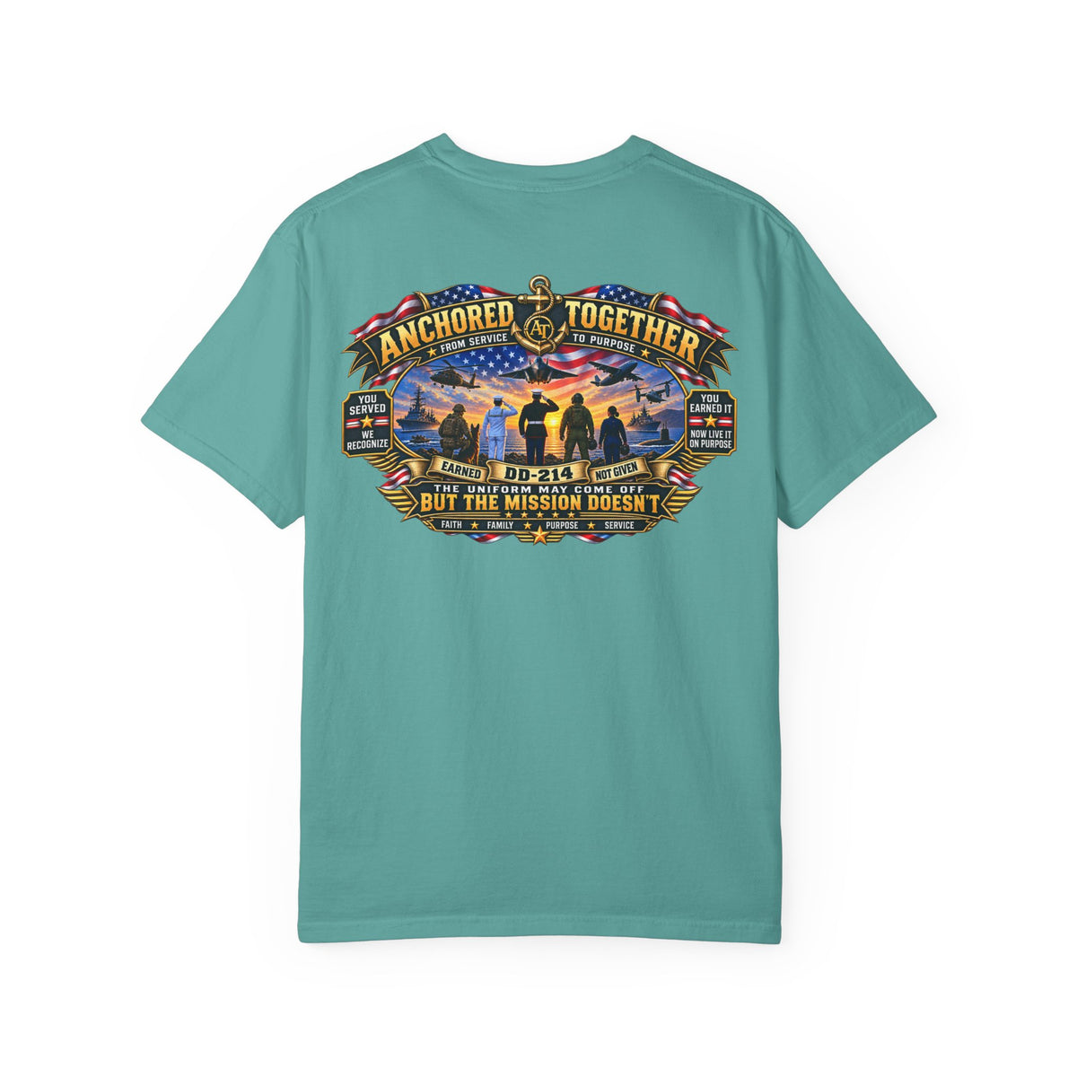 Anchored Together Military DD-214 Tribute T-Shirt — "Anchored Together" Graphic Tee