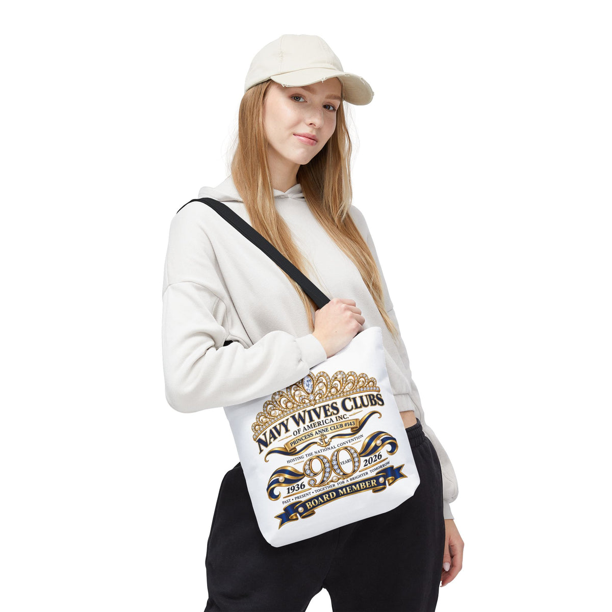 Navy Wives Club Tote Bag — 'Different Journeys, Same Navy Family' AOP Tote