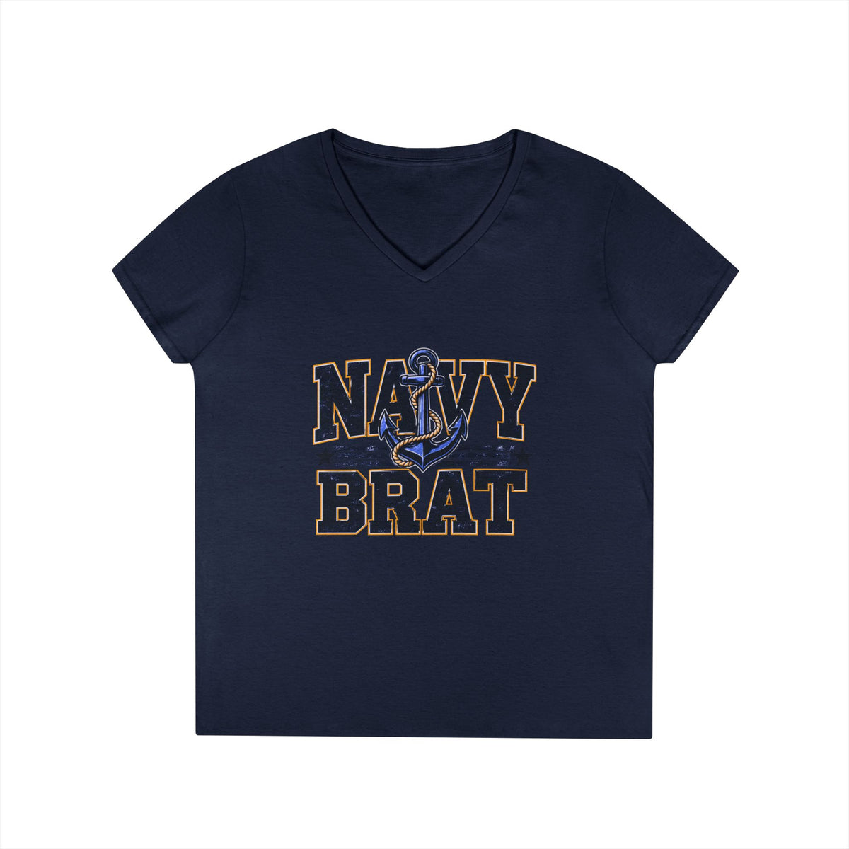 Navy Brat V-Neck Tee — Women's Military Family Shirt