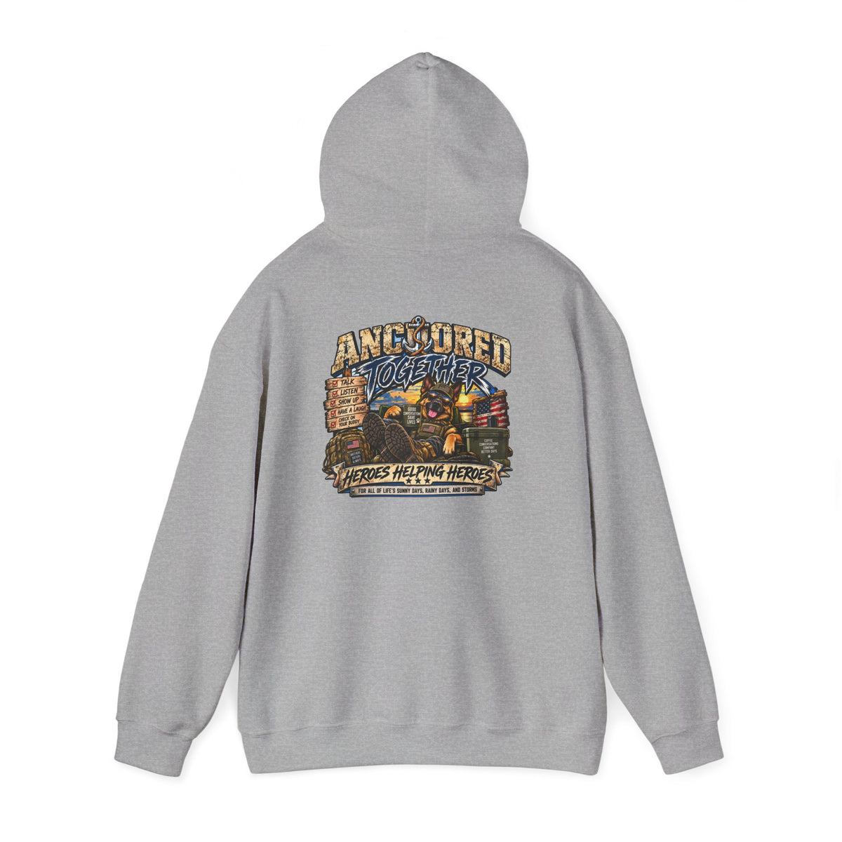 Anchored Together Hoodie — Heros Helping Heros